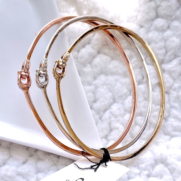 COACH Pavé Signature Bangle Bracelet Set - Picture 4 of 12